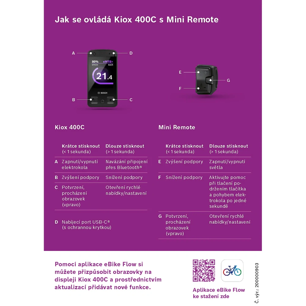 Bosch eBike průvodce pro Kiox 400C - CZ