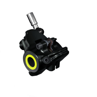 Magura Caliper Flatmount, black, for MT4/MT8 SL, cover neon yellow, rotatable tube connection, incl. brake pads, from MY2019 (PU = 1 piece)