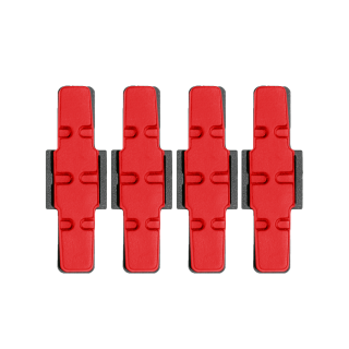 Brake pads red: race oriented brake pad for all polished rims, recommended for trial (PU = 2 sets)
